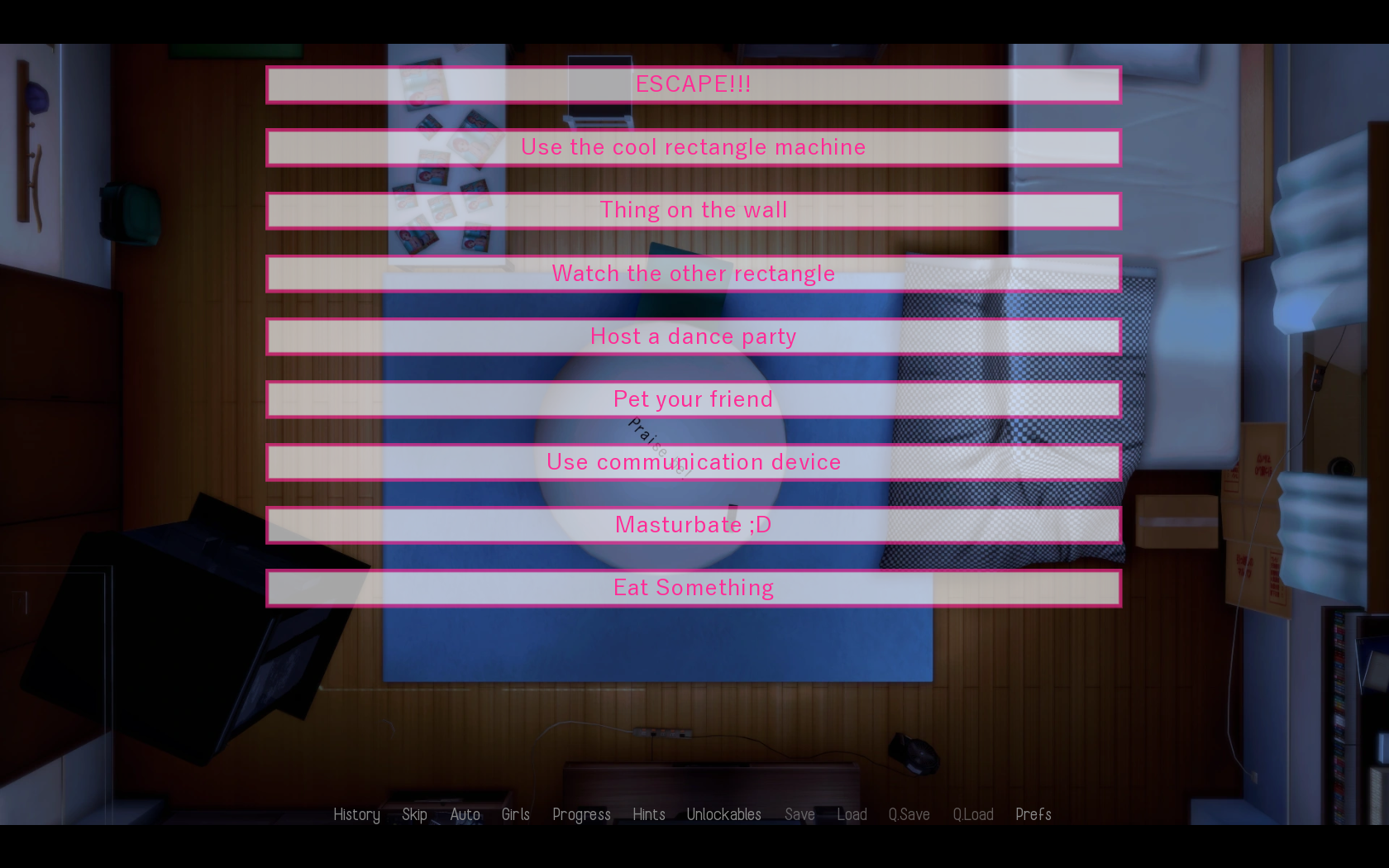 A series of choices that the player must use in order to complete the puzzle.