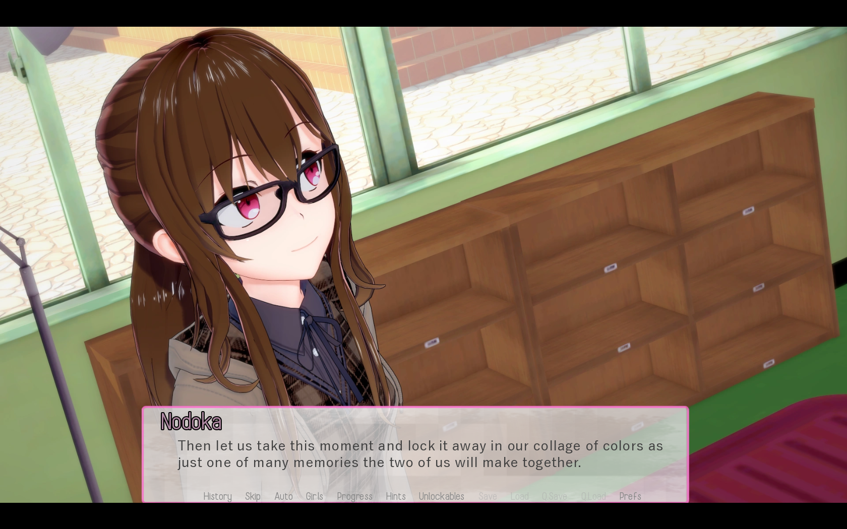 Nodoka: Then let us take this moment and lock it away in our collage of colors as just one of many memories the two of us will make together.
